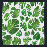 Tropical Monstera Leaves Watercolor Green White Bandana<br><div class="desc">Enjoy this whimsical watercolor monstera leaf pattern with this colorful bandana.
 
 You can always add your own text. Let me know if you'd like something custom made. 
 
 If you buy it,  thank you! Be sure to share a pic on Instagram of it in action and tag me @shoshannahscribbles :)</div>