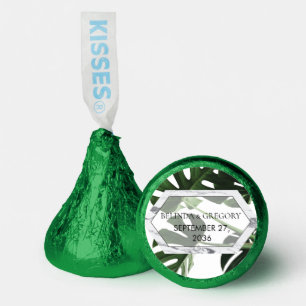 Tropical Monstera Marble Wedding Hershey®'s Kisses®