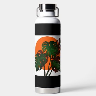 Tropical Monstera on Water Bottle