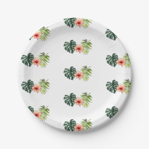 Tropical Monstera Palm Bridal Shower  Paper Plates