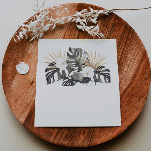 Tropical Monstera Palm Leaf Envelope Liner A7 