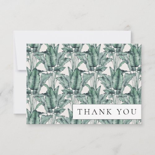 Tropical Monstera Palm Leaf Thank You Card