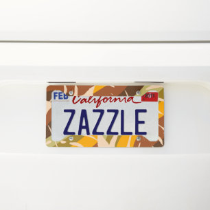 Tropical Monstera Retro Vibes Pattern #2 #tropical License Plate Frame