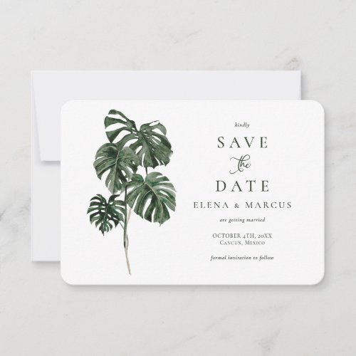 Tropical Monstera Save The Date