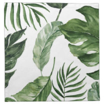 Tropical Monstera summer beach elegant wedding Cloth Napkin