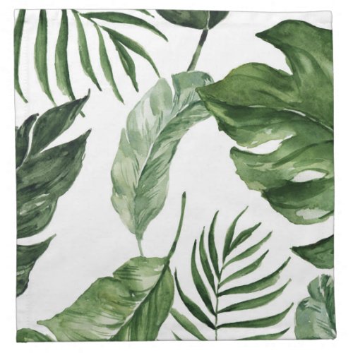 Tropical Monstera summer beach elegant wedding Cloth Napkin