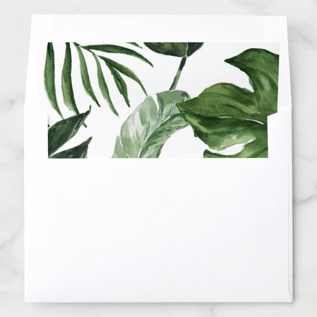 Tropical Monstera summer beach elegant wedding Envelope Liner (In Envelope)