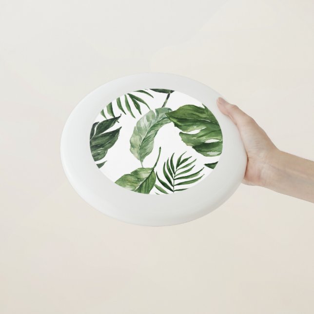 Tropical Monstera summer beach elegant wedding Wham-O Frisbee (In Hand)