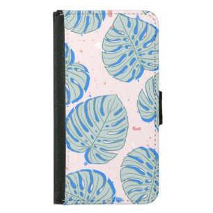 Tropical Monstera: Terrazzo Vintage Pattern Samsung Galaxy S5 Wallet Case