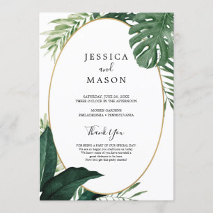 Tropical Monstera Wedding Program