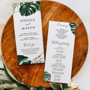 Tropical Monstera Wedding Program