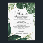 Tropical Monstera Wedding Welcome Itinerary Letter Program<br><div class="desc">Welcome your guest with this lovely letter - great for hotel gift bags for for out of town guests! Easily edit with your personal information!</div>