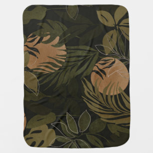 Tropical Moon Palm: Night Seamless Pattern Baby Blanket