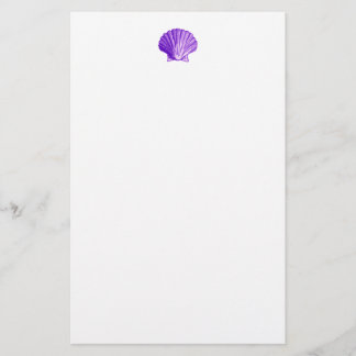 Tropical Moonlight Purple Sea Shell Stationery