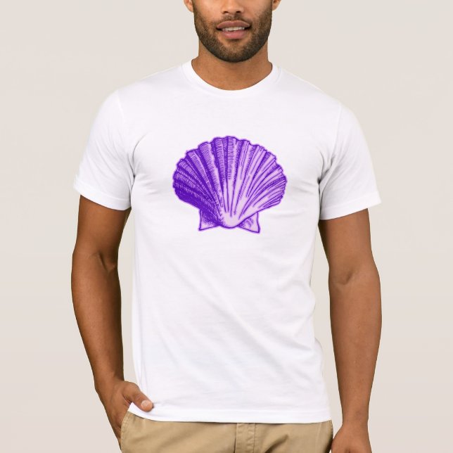 Tropical Moonlight Purple Shell T-Shirt (Front)