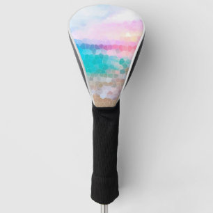 Tropical Morning Sunrise Stain Glass Beach Golf Head Cover