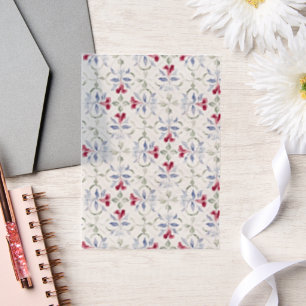 Tropical Moroccan Doorway Watercolor Pattern Vellum Invitations