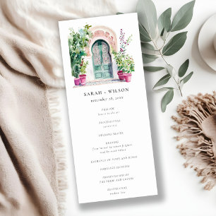 Tropical Moroccan Doorway Wedding Program