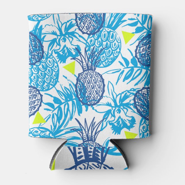 Tropical motif, colorful seamless pattern. can cooler (Front)