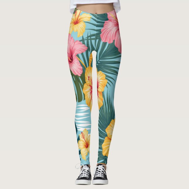 Tropical motifs leggings (Front)