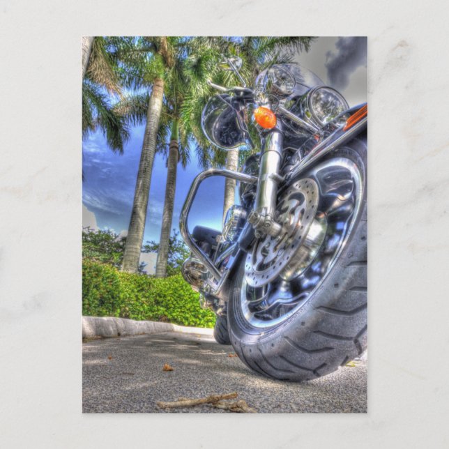 Tropical Motorcycle Postcard (Front)