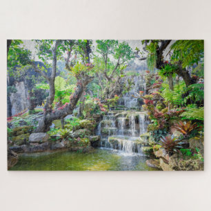 Tropical Mountain Forest Waterfall Thailand Jigsaw Puzzle