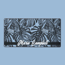 Tropical Name Blue Gray Monstera Leaves