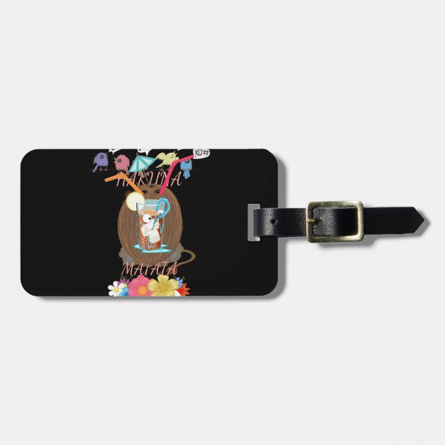 Tropical Nature's Bounty" Coconut Lemonade Art Luggage Tag (Front Horizontal)