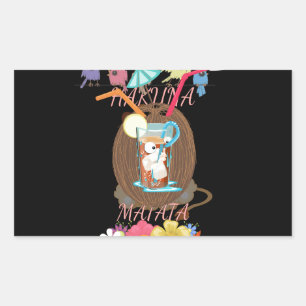 Tropical Nature's Bounty" Coconut Lemonade Art Rectangular Sticker