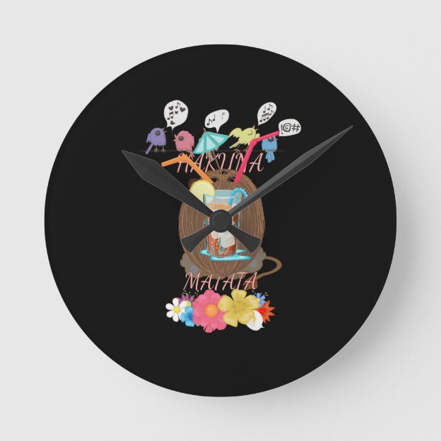 Tropical Nature's Bounty" Coconut Lemonade Art Round Clock (Front)