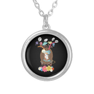 Tropical Nature's Bounty" Coconut Lemonade Art Silver Plated Necklace