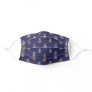 Tropical Navy Blue And Gold Pineapple Pattern Adult Cloth Face Mask