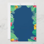 Tropical Navy Blue Gold Pineapple Birthday Party Invitation (Back)