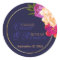 Tropical, Navy Floral Wedding Stickers