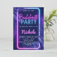Tropical Neon Bachelorette Invitation Party