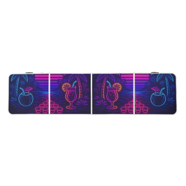 Tropical Neon Beer Pong Table (Top)