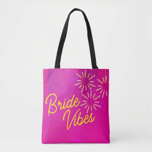 Tropical Neon Bride Vibes Bachelorette Party  Tote Bag