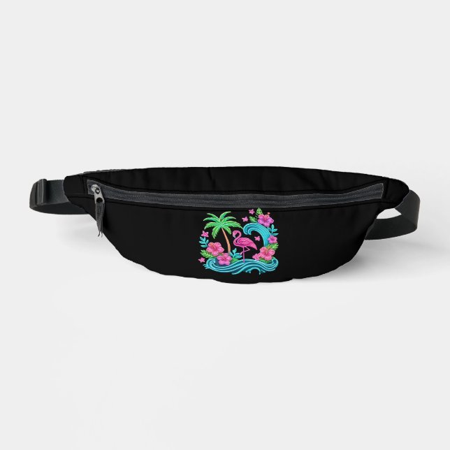 Tropical Neon Flamingo Fanny Pack (Front)