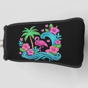 Tropical Neon Flamingo Golf Head Cover