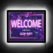 Tropical Neon Glow Party Sign (Front)