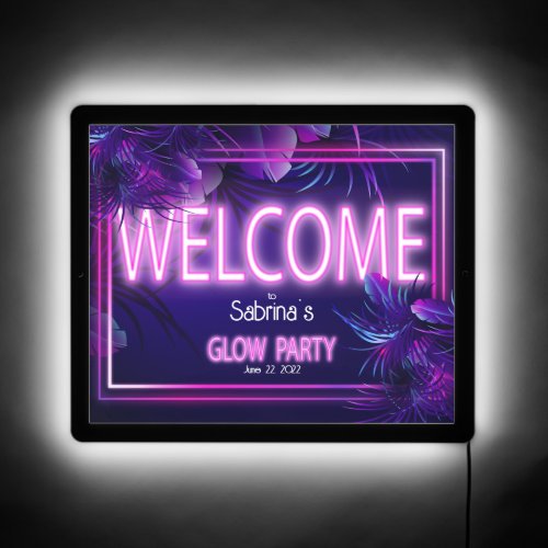 Tropical Neon Glow Party Sign