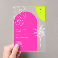 Tropical Neon Monogram Arches Wedding