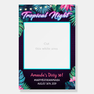 Tropical Neon Night Photo Prop Frame Foam Board