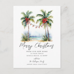 Tropical New Home Christmas Card