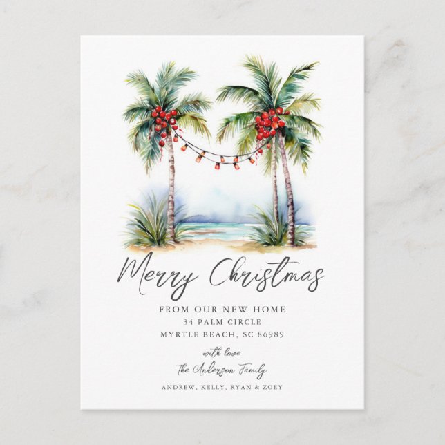 Tropical New Home Christmas Card (Front)