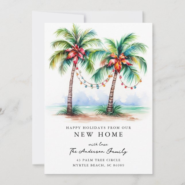 Tropical New Home Christmas Card (Front)