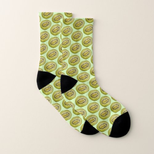 Tropical new zealand mint green fruit kiwi socks