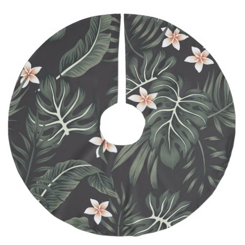 Tropical Night Flora Exotic Vintage Brushed Polyester Tree Skirt