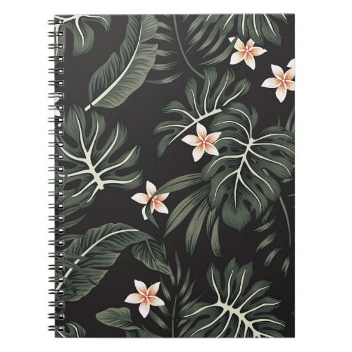 Tropical Night Flora Exotic Vintage Notebook