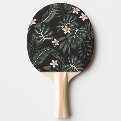 Tropical Night Flora Exotic Vintage Ping Pong Paddle